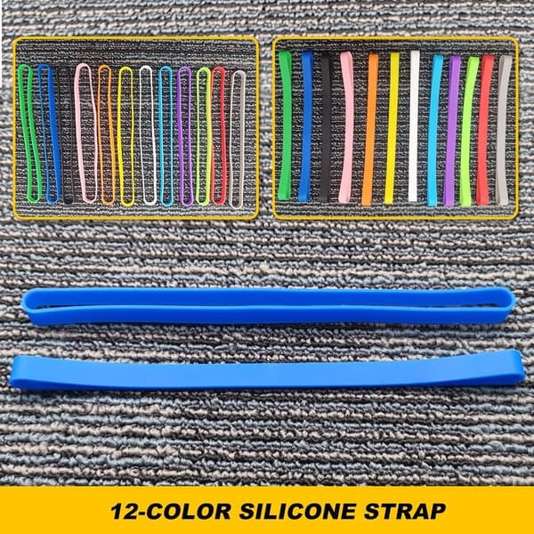 Silikon-gummiband 24 st stora elastiska breda färgglada band för böcker