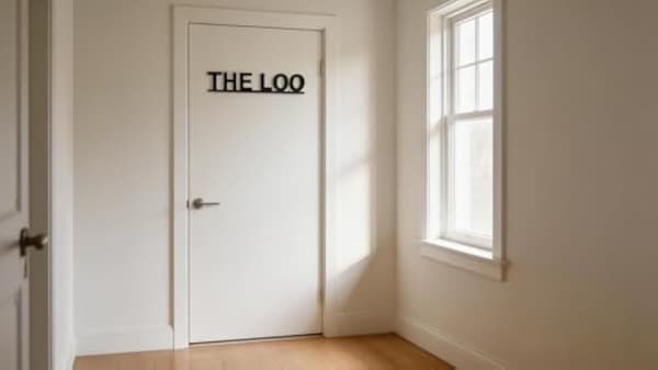 Badeværelsesdørskilt i træ, sort toiletskilt til hjemmet, kontoret og hotelindretningen