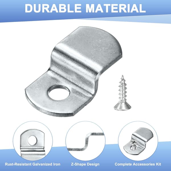 20 st galvaniserade järn-offset-canvasclips 24x13 mm Z-form med 20 skruvar
