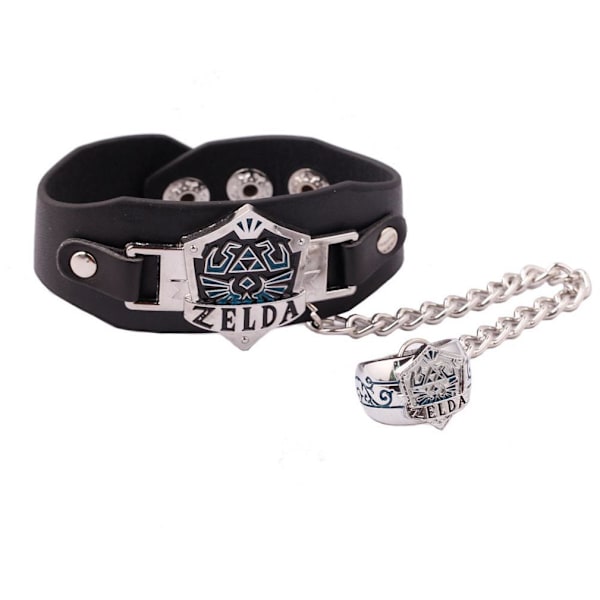 2st Ring Set 1 Zelda Lengend Anime Ring 1 Läderarmband för Cosplay