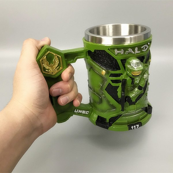 Grön Armor Hero Knight keramisk kaffemugg Tekopp Nyhetspresent
