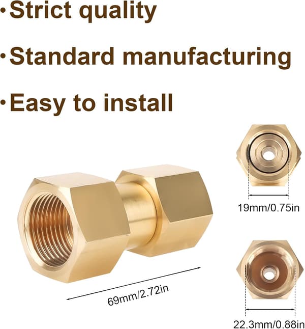 Messing CGA-320 til CGA-580 gastankadapter til CO2 Argon svejseregulator