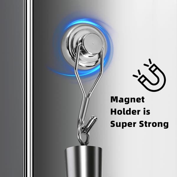 Isterningske i rustfrit stål med magnetisk krog til fryser, køkken og bar