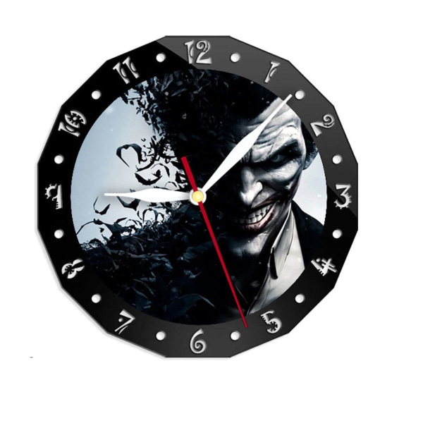Joker väggklocka Tyst, icke tickande klocka Dekorativ klocka för hemmet