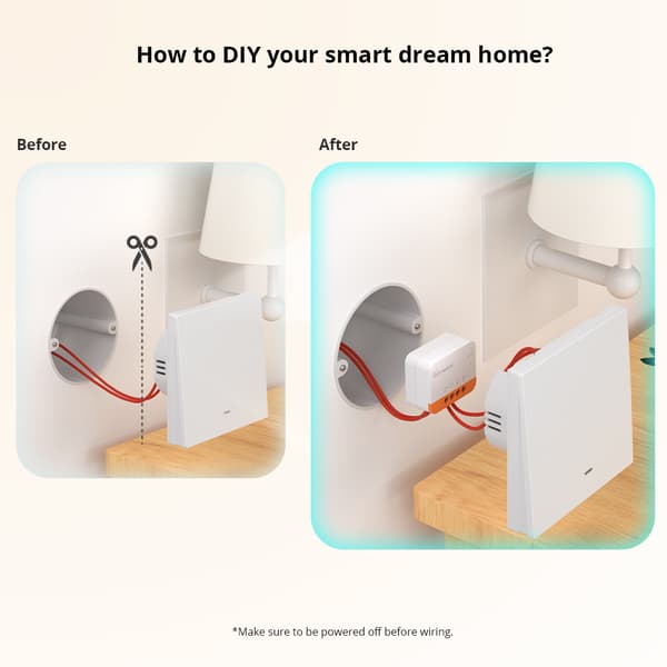 SONOFF ZBMINIL2 ZigBee 3.0 Smart Switch Uden Nulleder 6A Fjernstyret Stemmemodul