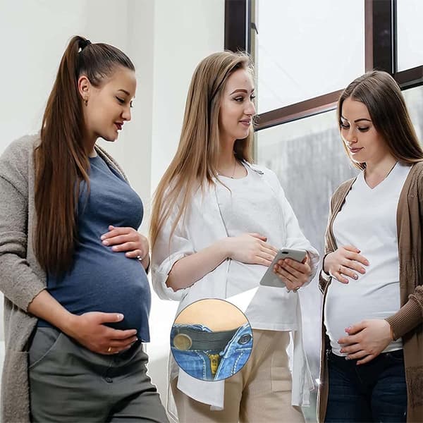6-pack elastiska knappförlängare för byxor, jeans, kjolar och klänningar, svarta