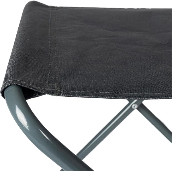 2-pack grå hopfällbara pallar i canvas, bärbara sittplatser för camping och fiske