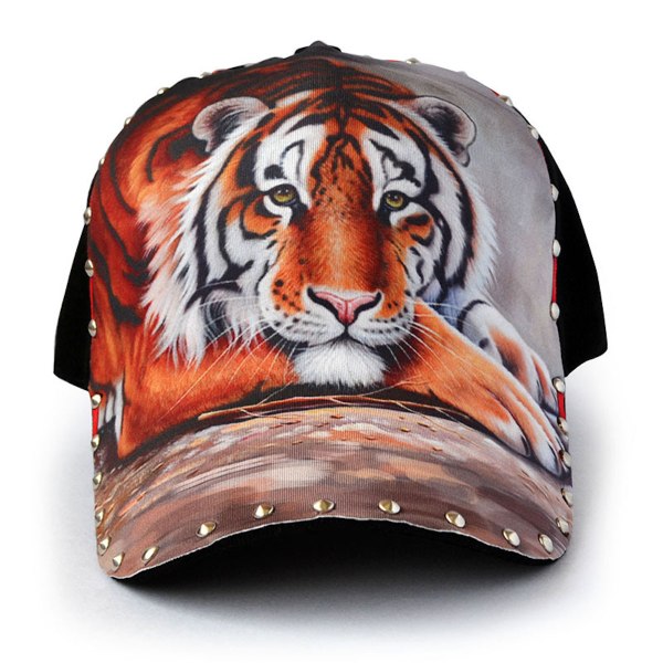 Tiger Print Snapback Hatt Bomull Solhatt Casual Baseball Cap Unisex
