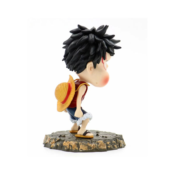 Luffy Puffy Face One Piece Boneco de Anime Modelo de Brinquedo 13 cm