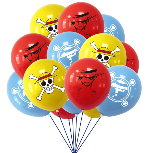 10 st One Pieces Luffy Skull Latex Ballong Set Party Dekoration