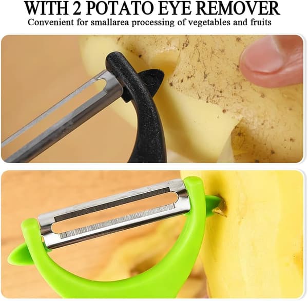 Potatisskalare 2-pack rostfritt stål blad grönsaks- och fruktskalare