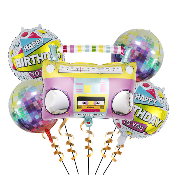 Färgglada Disco Radio Skate Ballong Set Ballong Set Folie Ballonger Party Dekoration Kit
