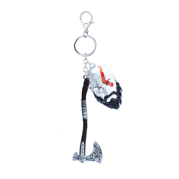 God of War Kratos mask och yxa Anime nyckelring nyckelring väska hängande nyckelring julklapp