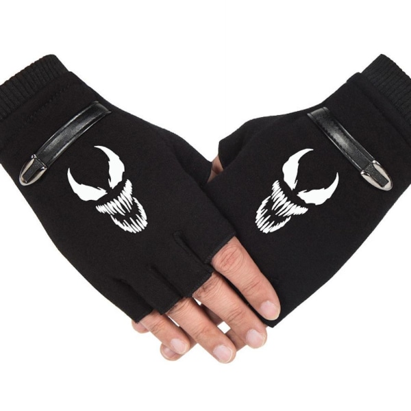 Luminous Venom Cosplay Handskar Half Finger Motor Riding Capacitor Kostym