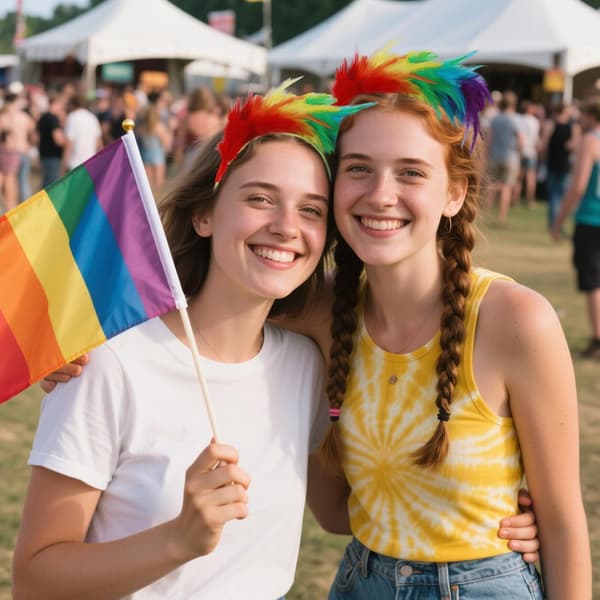 Regnbuefjær-hodebånd, Pride-hårtilbehør for parade og karneval