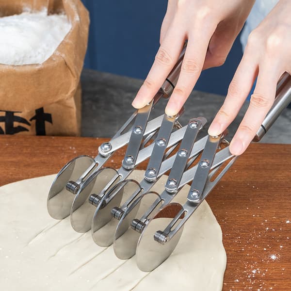 Justerbar Multi-Hjuls Kake- og Pizzaskjærer i Rustfritt Stål for Baking