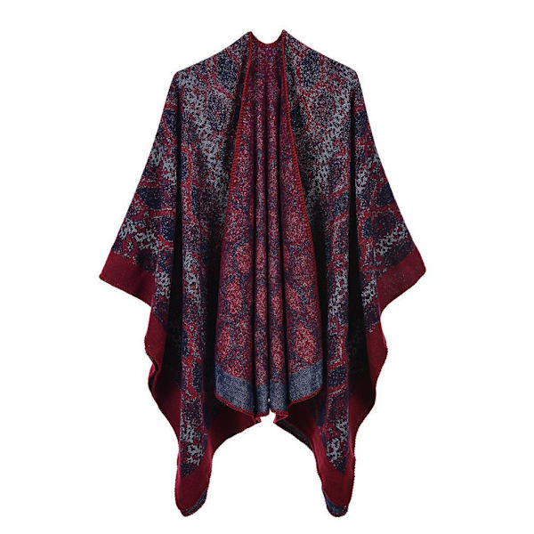 Poncho Vinterkappor Filt Sjal Wrap Cardigan Coat Cashmere