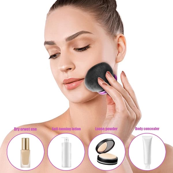 Självbruningsborste stor Kabuki-borste för ansikte och kropp makeup bronzer
