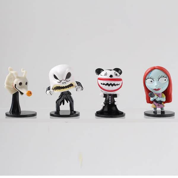 8 st Halloween Jacks Skellingtons PVC-minifigurer för skrivbordsfestdekoration