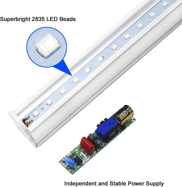2-pack 30 cm T5 LED-växtbelysning fullspektrum sammankopplingsbara