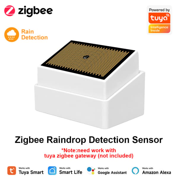 Tuya Smart WiFi Regnsensor IPX4 Vandtæt CR123A Batteri Regndetektor