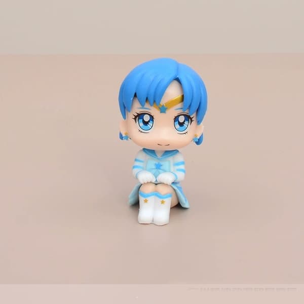 6 st Sailor Moon Usagi Chibiusa PVC Chibi sittande karaktärsfigurer set 8 cm