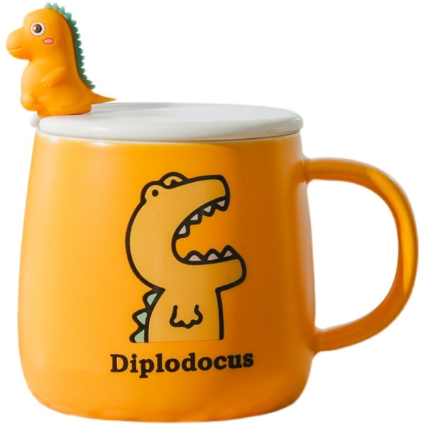 Diplodocus mugg med sked Keramisk kaffemugg Tekopp Nyhetspresent