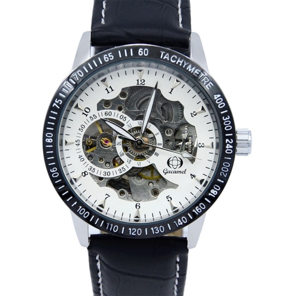 Automatisk mekanisk watch för män Business Skeleton Watch Rostfritt stål