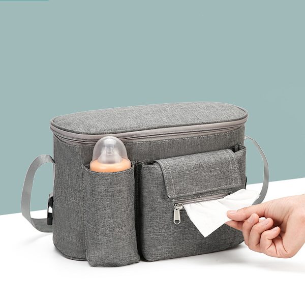 Barnvagnsväska Buggy Organizer Barnvagnsförvaringsväska för sittvagnar grey