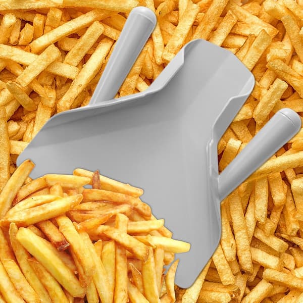 Pommes frites-spade med håndtak, PC-skuffe for popcorn og chips til mat og snacks