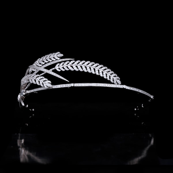 Wheat Style Bröllop Crown Strass Tiara smycken Headpiece