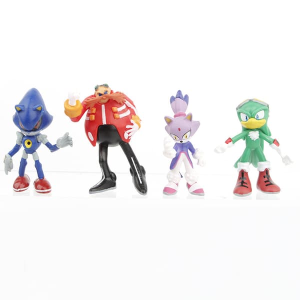 12 st Sonics tecknade PVC-figurer samlarset för skrivbordsdisplay