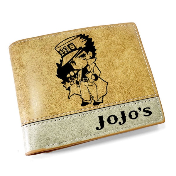 Jojo Adventure Anime plånbok Bifold kort plånbok plånbok med myntficka