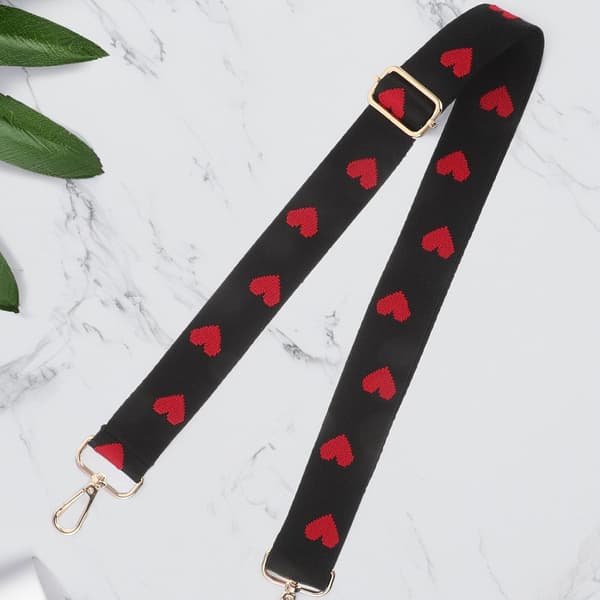 Justerbar bred skulderrem med hjertebroderi til crossbody-tasker