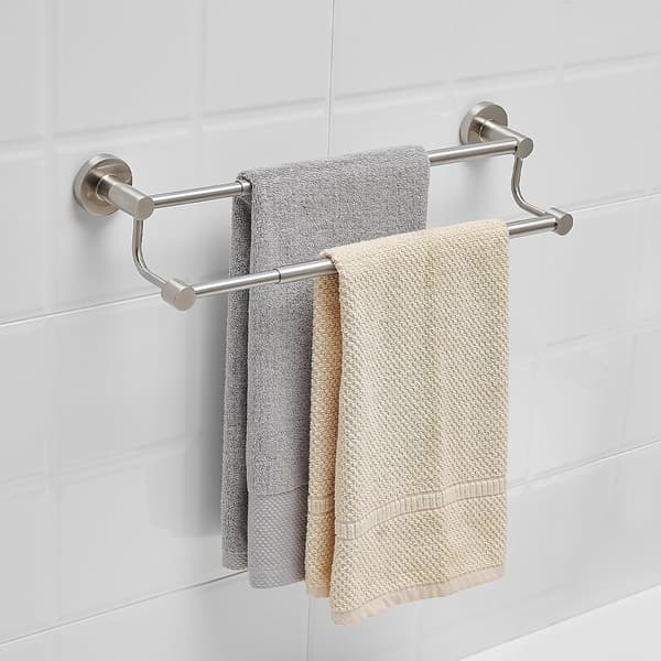 Justerbar dobbelt håndklædeholder 40-70 cm SUS304 rustfrit stål vægmonteret