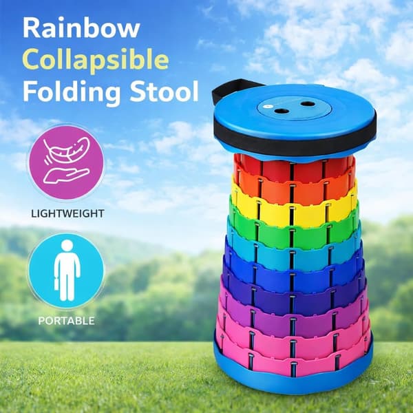 2-pack svarta hopfällbara trefotspallar 56,9 cm höga lätta campingstolar