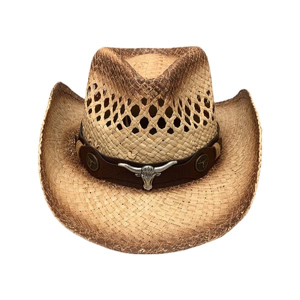 Unisex Raffia Strå Cowboyhat Bred Skygge Western Solhat