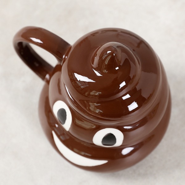 Poop Shape Cup med lock Keramisk kaffemugg Tekopp Nyhetspresent