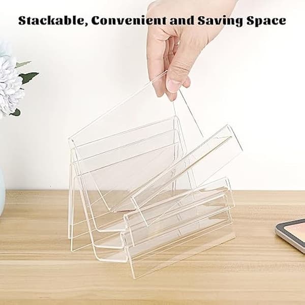 8 st. genomskinliga akryl-displayställ för väskor, plånböcker, kort och telefoner