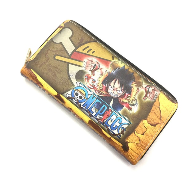 One Pieces Luffy Anime plånbok Lång plånbok plånbok med myntficka