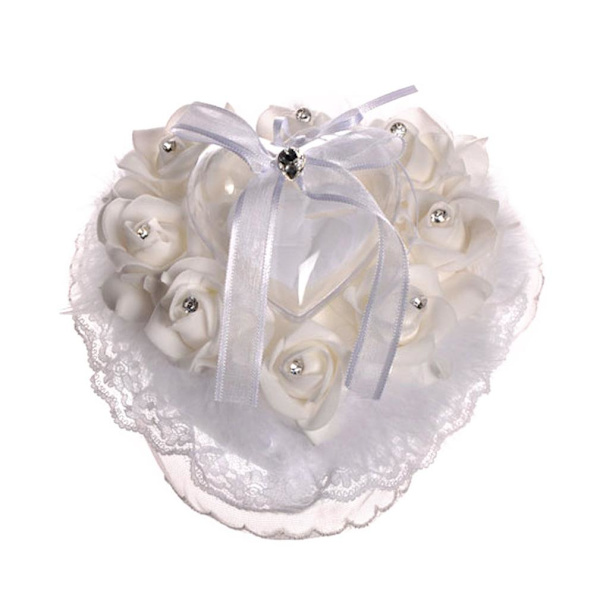 Vit Ring Korg Elegant Vigselring Bärare Vit Ring Box