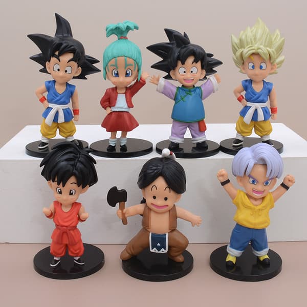 7 stk. Dragon Ball Goku Bulma Trunks PVC Chibi figur-sæt 12 cm