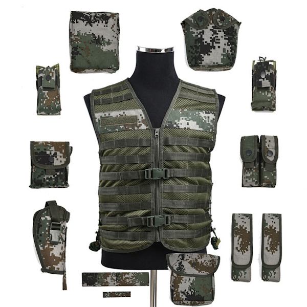 Tactical Vest Outdoor Molle Jaktväst Justerbar modulär utrustning för träningsspel