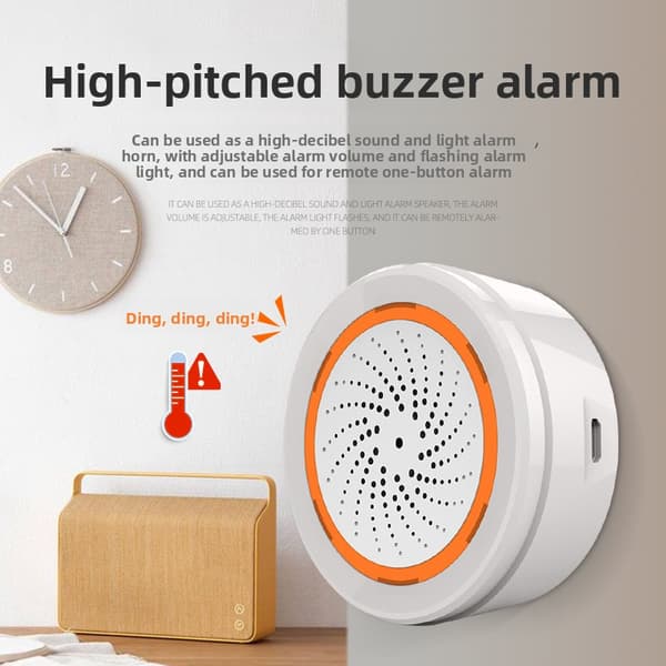 Tuya ZigBee 3.0 Smart Sirene Alarm Temperatur Fugtighedssensor SOS-forbindelse