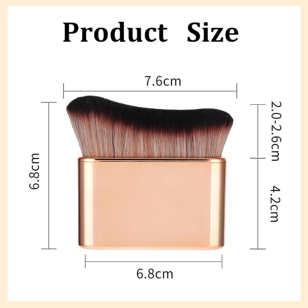 Selvbrunerbørste til ansigt og krop, tanning-mousse, foundation, rosa guld kabuki