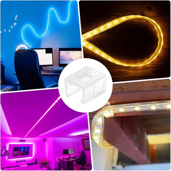 50 stk. PP LED-stripeklips med skruer 8-10 mm vanntette monteringsbraketter