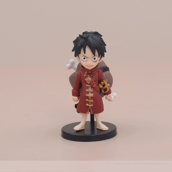 9 stk. One Piece Luffy Chopper Franky PVC Chibi figur-sæt 6-9 cm