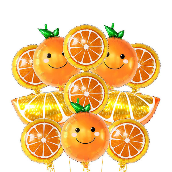 11 st Orange frukt Grattis på födelsedagen ballonger Latex ballongset set