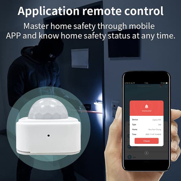 Tuya ZigBee PIR bevegelsessensor med 135° deteksjonsvinkel for smarthusautomatisering