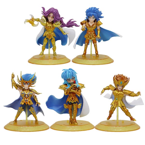 5 st Saint Seiyas Anime Figur Leksak Samling Modell Dekoration Samlarobjekt Staty